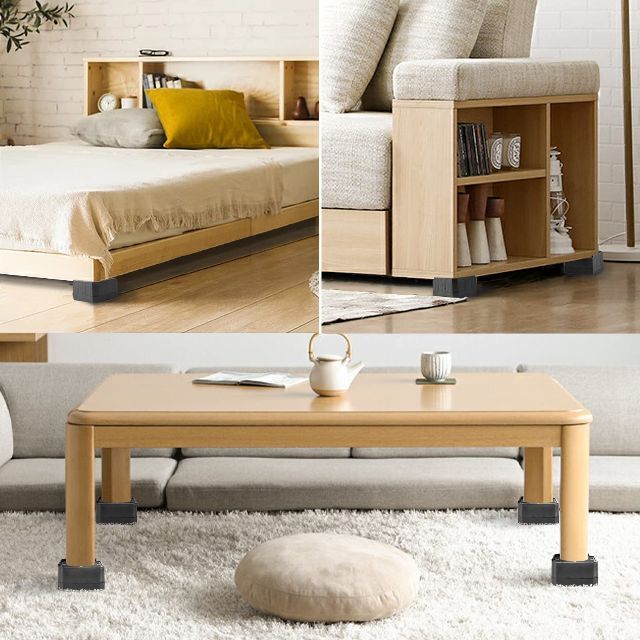 Uping テーブル・ベッドの高さ調節が簡単にできるベッドの高さをあげる足 4個