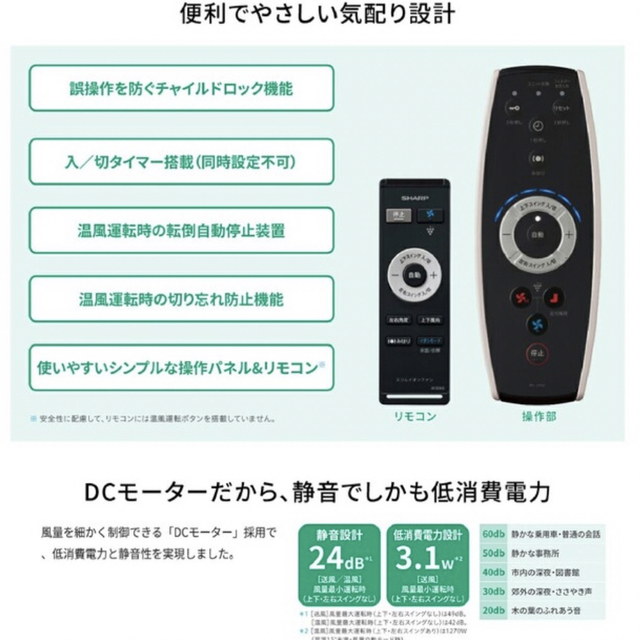 新品・未使用】SHARP PF-JTH1-N スリムイオンファン 新品・未使用】SHARP PF-JTH1-N スリムイオンファン