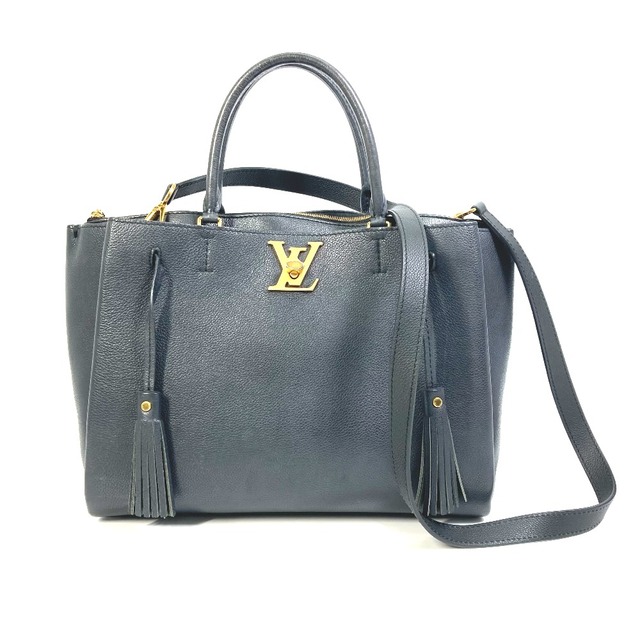 約34cmストラップルイヴィトン LOUIS VUITTON ロックミート M54569 2WAY トートバッグ カーフレザー ブラック