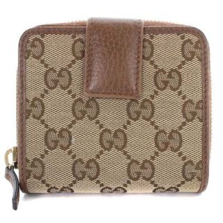 グッチ(Gucci)のグッチ 二つ折りコンパクトウォレット レザー 茶色(その他)