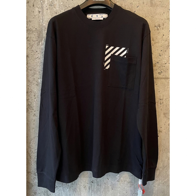 Off-White オフホワイト 長袖Tシャツ ロンT ブラック L 新年の贈り物