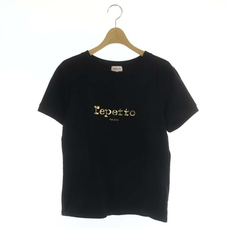 レペット(repetto)のレペット Tシャツ カットソー ラウンドネック 半袖 ロゴ 近年モデル M 黒(Tシャツ(半袖/袖なし))