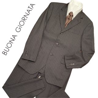 ロロピアーナ(LORO PIANA)の【美品】BUONA GIORNATA グレーストライプスーツ　希少　XL相当(セットアップ)