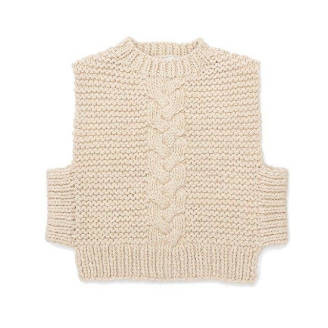 22AW CABLE-KNIT CROPPED VEST