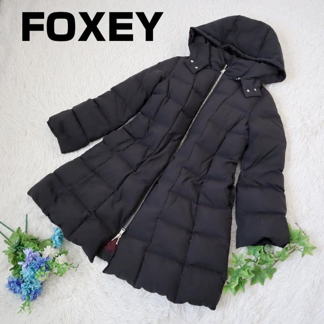 FOXEY フォクシー ジップアップ パフカラー ダウンコート レディース