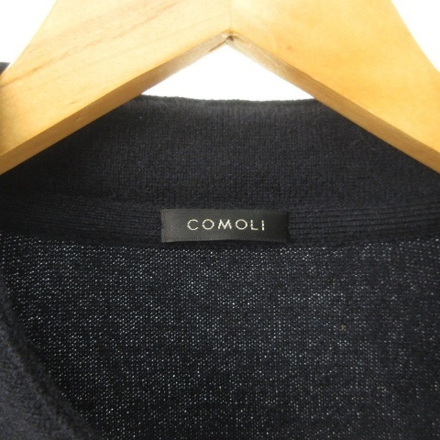 COMOLI(コモリ)のコモリ 22AW カシミヤ スタンドカラーニットジャケット カーディガン 3 紺 レディースのジャケット/アウター(テーラードジャケット)の商品写真