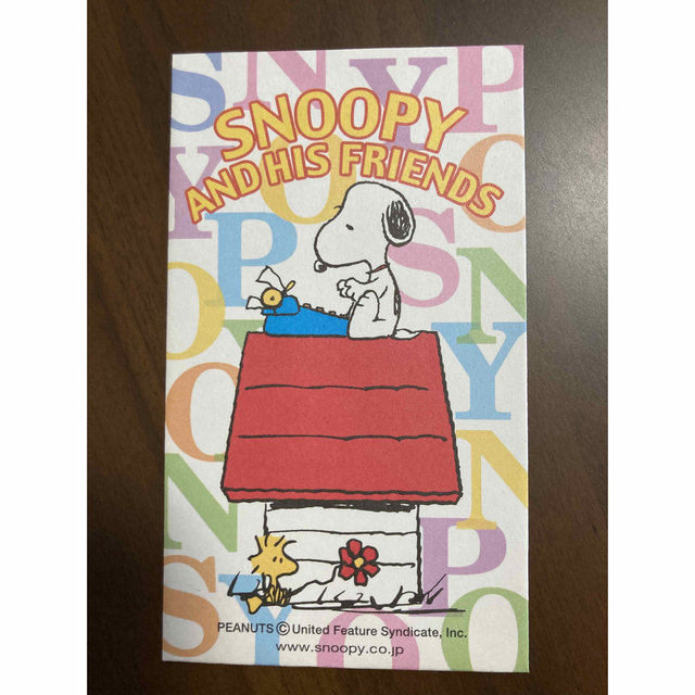 SNOOPY(スヌーピー)のスヌーピー　ポチ袋　４種８枚セット　メッセージカード入れ　ウッドストック エンタメ/ホビーのおもちゃ/ぬいぐるみ(キャラクターグッズ)の商品写真