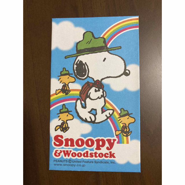 SNOOPY(スヌーピー)のスヌーピー　ポチ袋　４種８枚セット　メッセージカード入れ　ウッドストック エンタメ/ホビーのおもちゃ/ぬいぐるみ(キャラクターグッズ)の商品写真