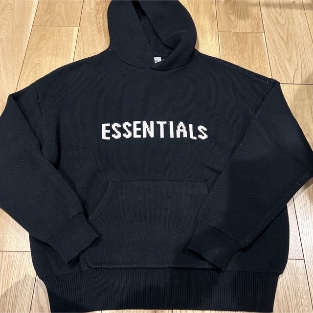 ESSENTIALS ニット フーディー BK エッセンシャルズ - パーカー