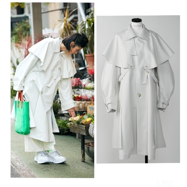 nagonstans(ナゴンスタンス)のnagonstans　riding duster coat　定価62700円 レディースのジャケット/アウター(スプリングコート)の商品写真