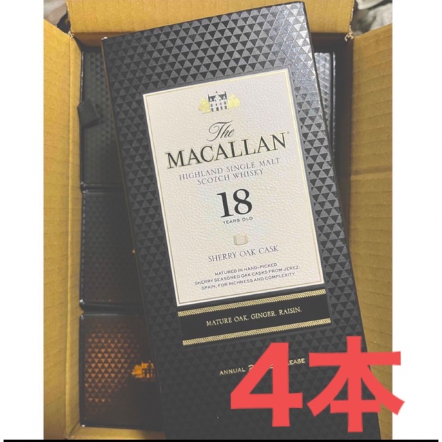 ブランドのギフト マッカラン 18年 シェリーオーク 4本 その他