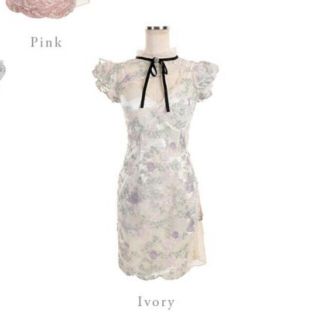 ローブ(ROBE)のROBE de FLEURS  タイト シアー ミニキャバ ドレス(ナイトドレス)