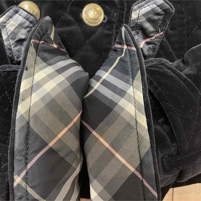 BURBERRY BLUE LABEL キルティング ベロア ダブルライダース