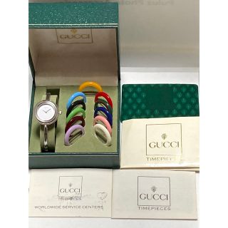 Gucci - 極美品! GUCCI グッチ チェンジベゼル 電池新品 レディース