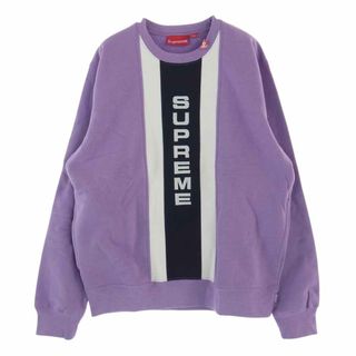 シュプリーム(Supreme)のSupreme シュプリーム パーカー  17SS Vertical Logo Panel Crewneck バーチカルロゴ パネル クルーネック スウェット シャツ パープル系 M【美品】【中古】(パーカー)