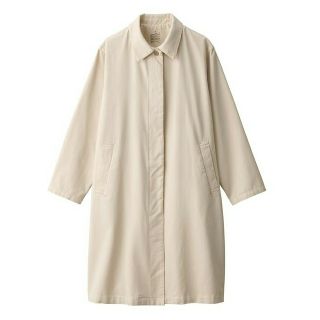 ムジルシリョウヒン(MUJI (無印良品))の★新品★ 無印良品 木の実から作ったカポック混 ステンカラーコート／生成／XL(ロングコート)