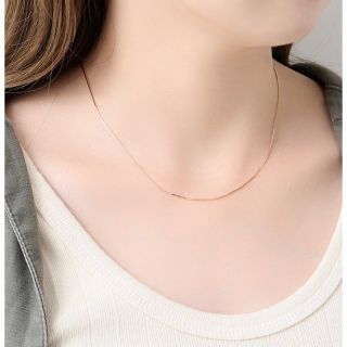 リラ(Lilas)のlilas コンパクトチェーン38cmネックレス K10(ネックレス)