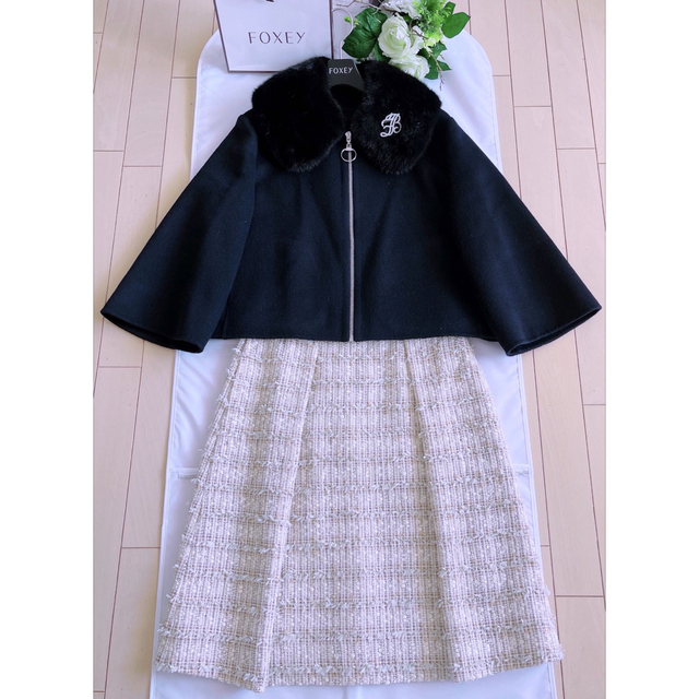 FOXEY 40万2020年ミンク襟カシミヤジャケット38極美品 Rene