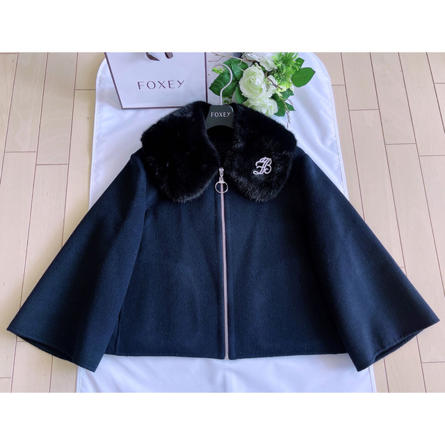 FOXEY - FOXEY 40万2020年ミンク襟カシミヤジャケット38極美品 Reneの