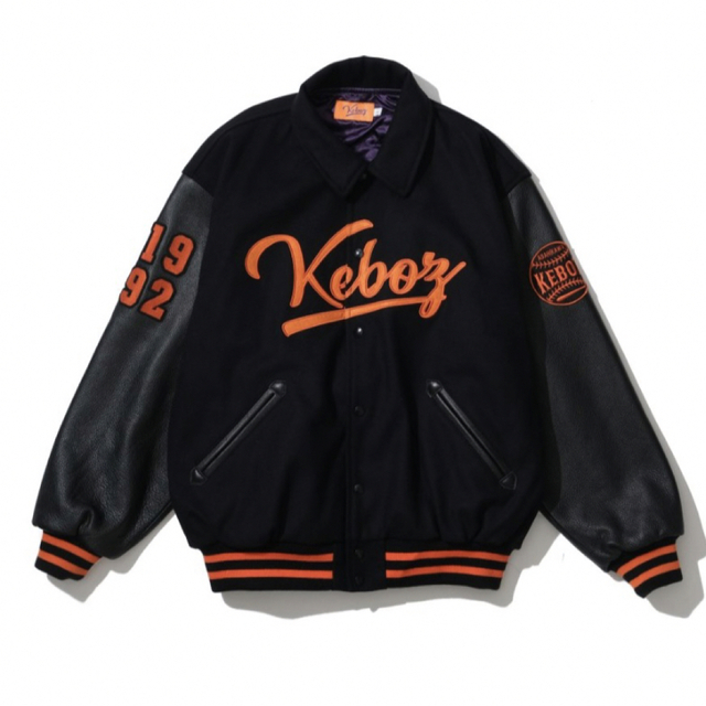 KEBOZ MELTON & LEATHER VARSITY JACKET