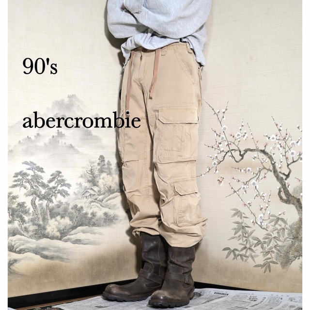 90's abercrombie ギミックカーゴパンツ　四つポケット　ベージュ