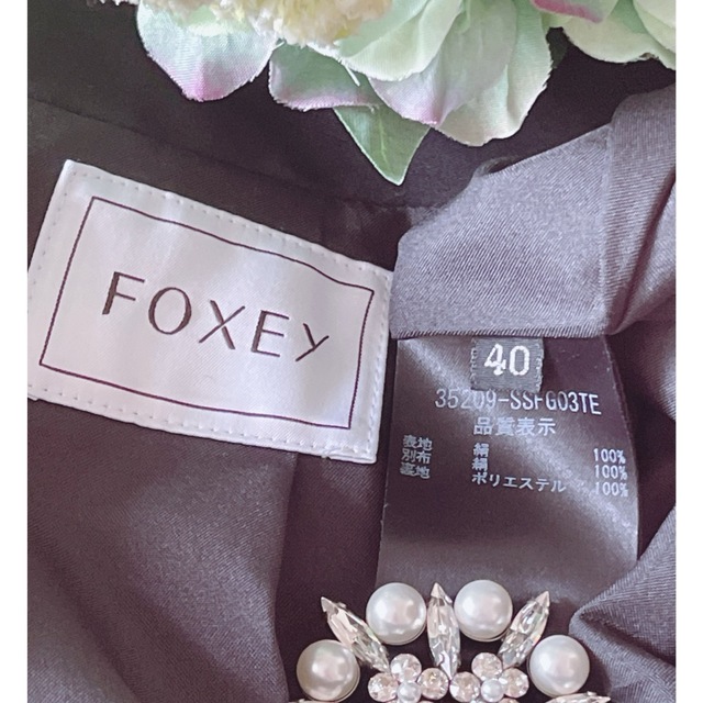 極美品！FOXEY14万円絹裾フラワースカート  40 Rene フォクシー 6