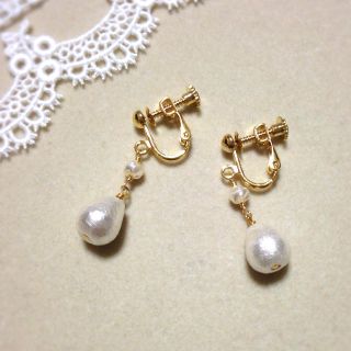 コットンパールのイヤリング♡(イヤリング)