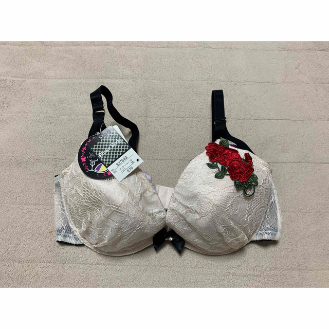 新品☆Shake Bodyの薔薇刺繍付きブラジャー＆ショーツのセット レディースの下着/アンダーウェア(ブラ&ショーツセット)の商品写真