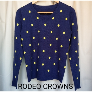 ロデオクラウンズ(RODEO CROWNS)の【値下げ！】RODEO CROWNS ブルー／ネイビー×イエロードット セーター(ニット/セーター)