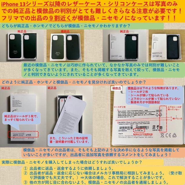 【新品】純正 iPhone 13 mini レザーケース・ミッドナイト①