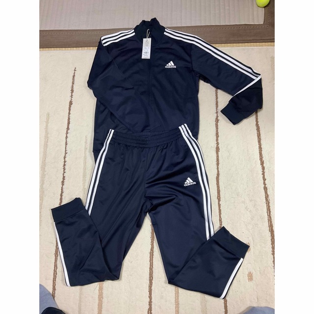adidas ジャージ上下 サイズXL(O)ネイビー トリコット生地 試着のみ ジャージ adidas アディダス ネイビー サイズ:O