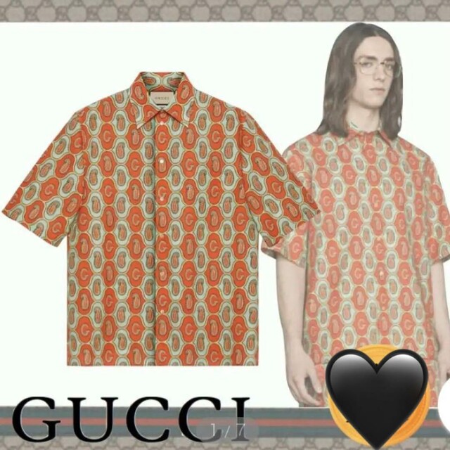 Gucci(グッチ)のGUCCI グッチ Gペイズリー コットンリネン シャツ　size15＋ メンズのトップス(シャツ)の商品写真