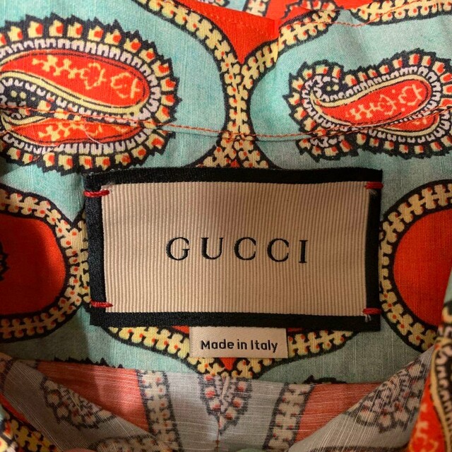 Gucci(グッチ)のGUCCI グッチ Gペイズリー コットンリネン シャツ　size15＋ メンズのトップス(シャツ)の商品写真