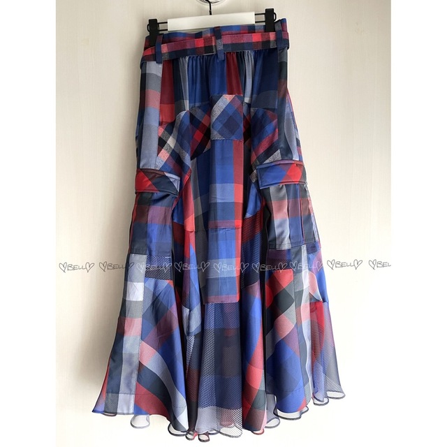 新品本物 ♡サカイ♡2022-23AW♡パッチワークチェックスカート