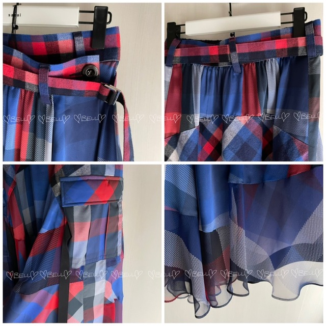 新品本物 ♡サカイ♡2022-23AW♡パッチワークチェックスカート