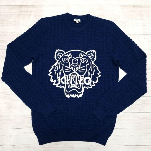 KENZO(ケンゾー)のKENZO ケンゾー メンズ ニット セーター トレーナー 美品 紺 タイガー メンズのトップス(ニット/セーター)の商品写真