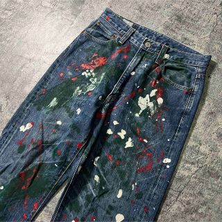 BLUE WAY】超希少 ペイント加工 デニム 一点物 vintage 90s-
