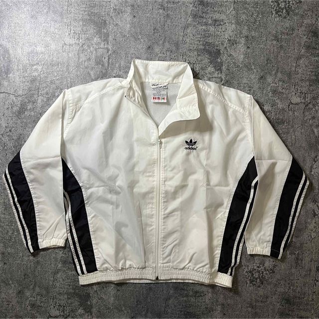 【adidas】希少 80s ナイロンジャケット 黒白 古着 vintage