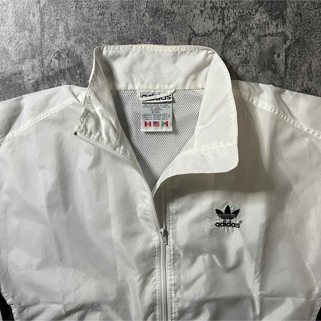 【adidas】希少 80s ナイロンジャケット 黒白 古着 vintage