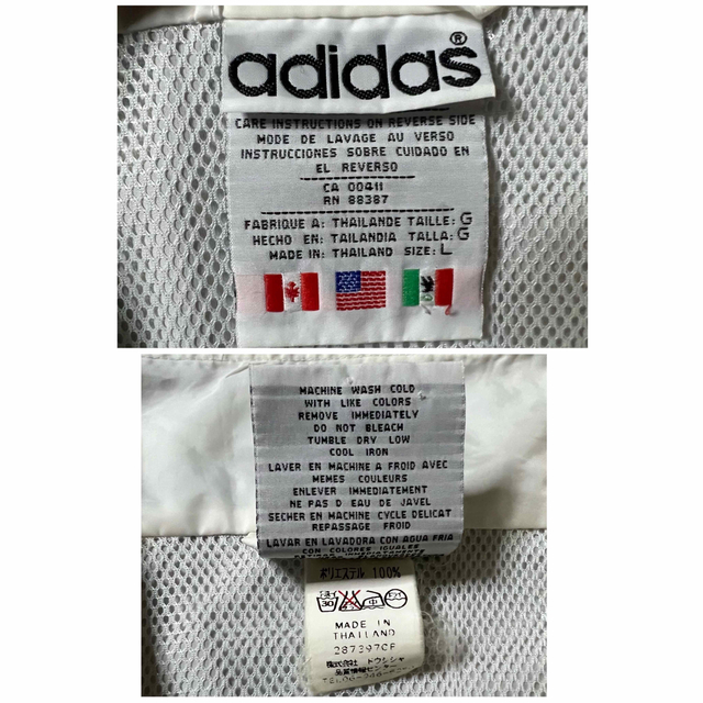 adidas(アディダス)の【adidas】希少　80s ナイロンジャケット　黒白　古着　vintage メンズのジャケット/アウター(ナイロンジャケット)の商品写真