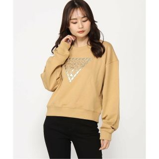 ゲス(GUESS)の【イエロー(A100)】(W)Crystal Mesh Logo Sweatshirt(トレーナー/スウェット)