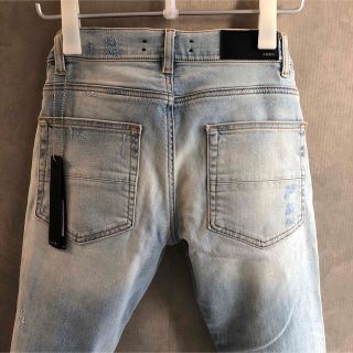 AMIRI - AMIRI アミリリペア加工スキニーデニムパンツ ブリーチ 29の