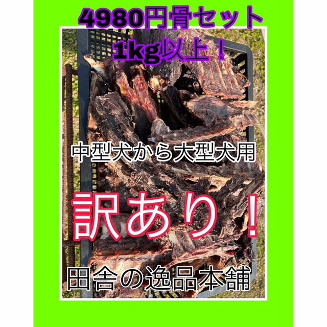 ★お買い得★ 中型犬〜大型犬におすすめ アウトレット 鹿or猪の骨 1kg 以上