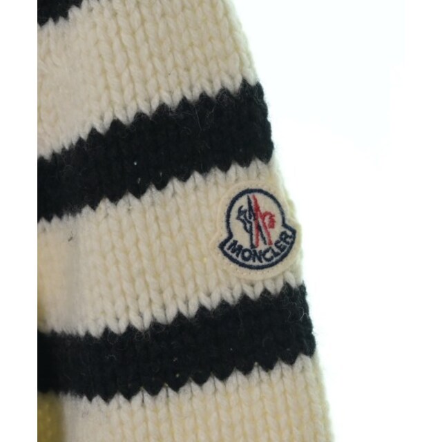 MONCLER モンクレール ニット・セーター S アイボリーx黒(ボーダー) 【古着】【中古】