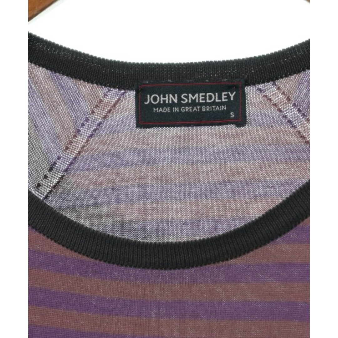 JOHN SMEDLEY(ジョンスメドレー)のJOHN SMEDLEY ニット・セーター S 紫x茶(ボーダー) 【古着】【中古】 メンズのトップス(ニット/セーター)の商品写真