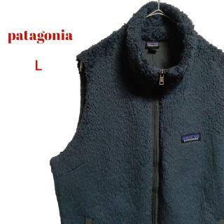 アウトドア古着屋4410patagoniaパタゴニアボアフリースベスト　ロゴ　レディースL