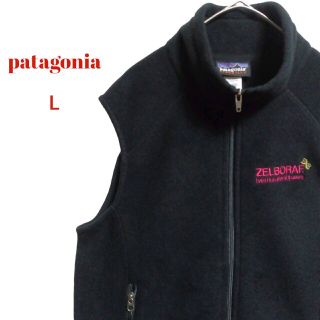 パタゴニア(patagonia)のシンチラ　patagoniaパタゴニアフリースベスト　ブラック　レディースL古着(ベスト/ジレ)