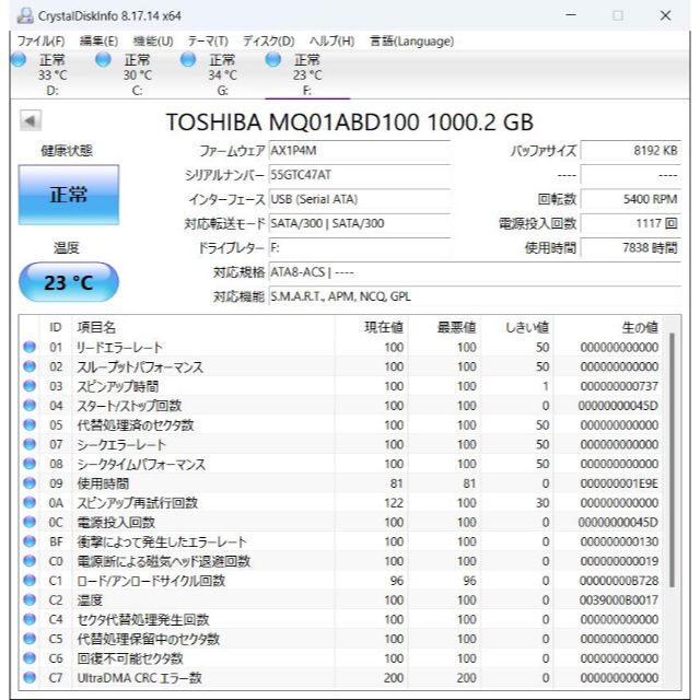 SONY製 nasne ナスネ 交換用HDD(ハードディスク) 1TB