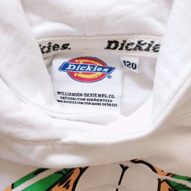 Dickies(ディッキーズ)のDickiesガーフィールドコラボパーカー　白　プルオーバー キッズ/ベビー/マタニティのキッズ服男の子用(90cm~)(その他)の商品写真