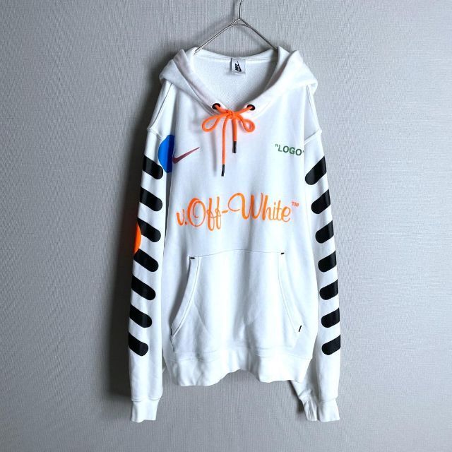 OFF-WHITE(オフホワイト)の【即完売モデル☆入手困難Lサイズ】ナイキ オフホワイト 太アーム パーカー メンズのトップス(パーカー)の商品写真